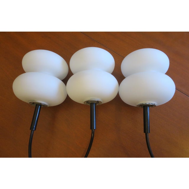 Mid-Century Modern Mid-Century Opal Glass Pendant Lights, Set of 3 For Sale - Image 3 of 10