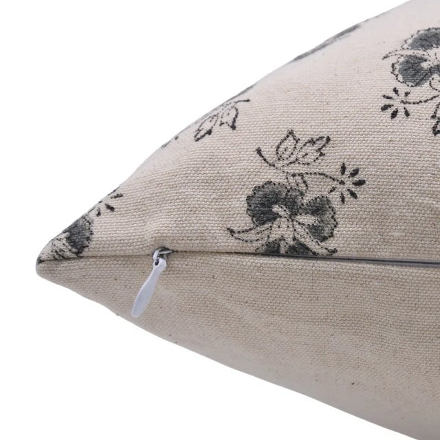 Art Deco FabDivine Handmade Block Printed Cushion Cover 22x22 Inch Duck Canvas-Chitranjan For Sale - Image 3 of 4