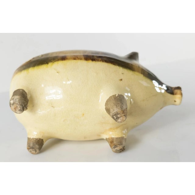Early 20th Century Rustic Pottery Pig Form Piggy Bank For Sale - Image 10 of 11