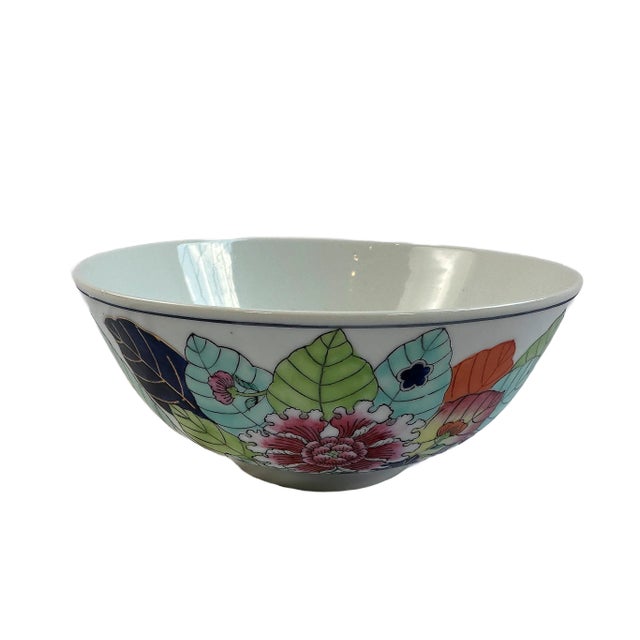 Green 1980's Gump's of San Francisco Tobacco Leaf Porcelain Bowl For Sale - Image 8 of 10