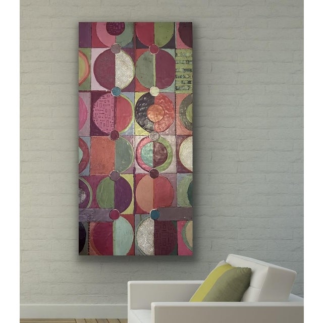 Mid-Century Modern Contemporary Abstract Encaustic Painting a Joyful Noise by Therese Cook For Sale - Image 3 of 3