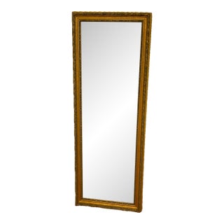 Vintage Baroque Gilt Carved Wood Full Length Mirror For Sale