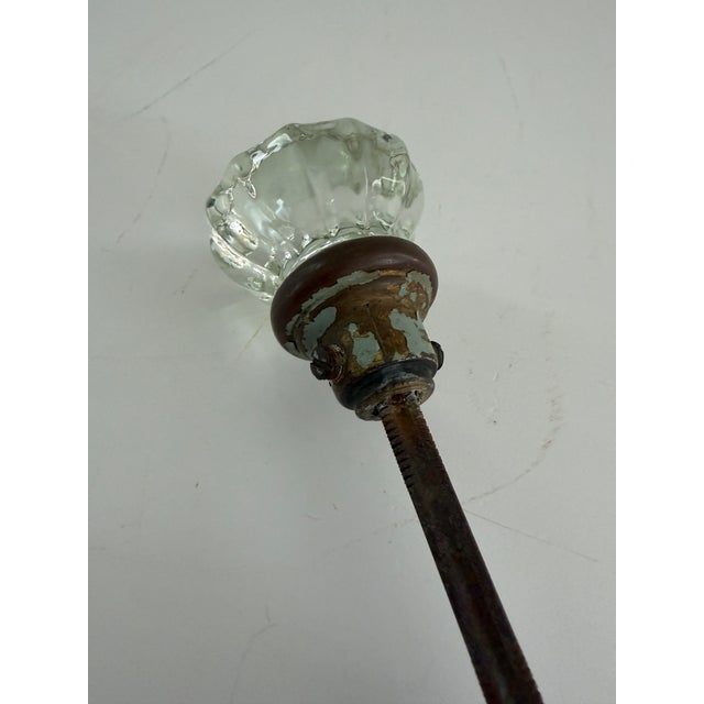 Art Deco Antique Clear Glass Door Knob Set With Brass Hardware, 1920s–1930s For Sale - Image 3 of 13