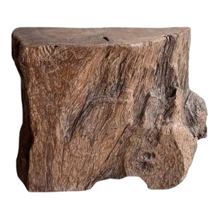 Late 20th Century Buried Teak Wood Pedestal From the Sumatran Rainforest, Modern Organic For Sale