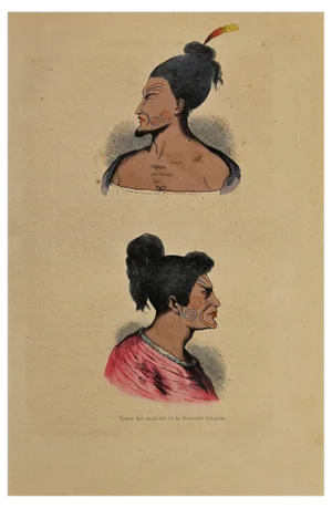 Auguste Wahlen, New Zealand Inhabitants, Lithograph, 1844