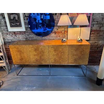 Mid-Century Modern Milo Baughman Olive Burl Wood Credenza by Thayer Coggin, 1970 For Sale - Image 3 of 18