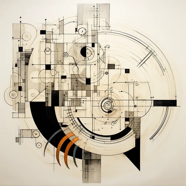 30' X 30' Natural Palette Minimalist Architectural Limited Edition Print For Sale