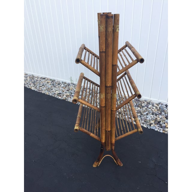 Vintage Bamboo Folding Book Rack Chairish