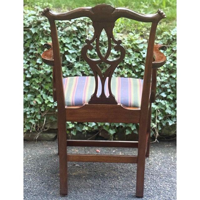 Chippendale Stickley Chippendale Carved Mahogany Dining Chairs - Set of 8 For Sale - Image 3 of 12