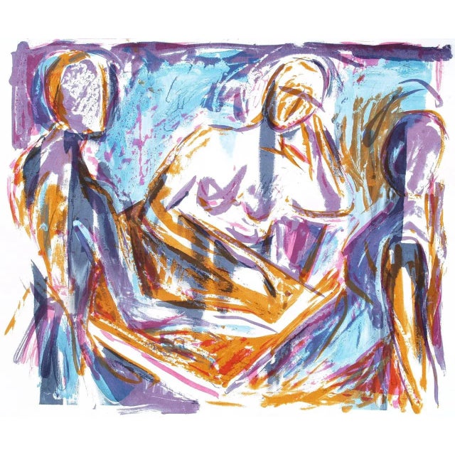 Contemporary Barbara Wagner "Round The Table" Contemporary Abstract Silkscreen For Sale - Image 3 of 3