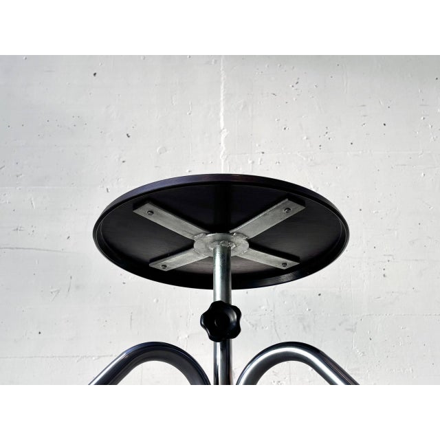 Industrial Brown Height-Adjustable Stool, 1970s For Sale - Image 11 of 13