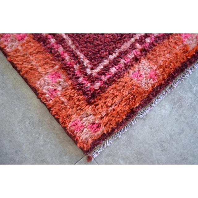 Hand-Knotted Turkish Runner Rug . One of a Kind Hallway Kitchen Decor 2′9″ × 9′9″ For Sale - Image 9 of 11