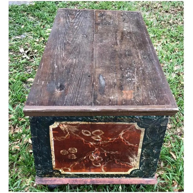 19th Century 19th Century Painted Pine European Blanket Chest For Sale - Image 5 of 13