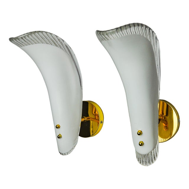 Leaf Wall Lights in Murano Glass, 1970, Set of 2 For Sale