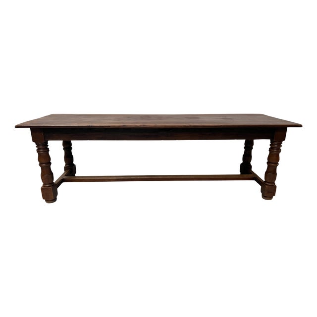 Large Antique Farmhouse Table in Beech, 1800s For Sale