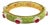 Bochic “Capri” Vintage Emerald, Ruby & Diamond Bangle Set In 18K Gold & Silver For Sale