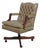 Classic Leather Tufted Rolling Desk Chair For Sale