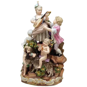Bucolic Festival Cherubs Figurines from Meissen, 1870