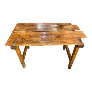 Antique 19th Century Primitive Country French Coffee/ Side Table For Sale