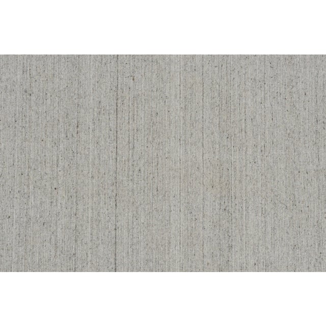 2010s 2010s Rug & Kilim’s Modern Rug in Solid Gray and Off-White Striae - 12x17 For Sale - Image 5 of 6