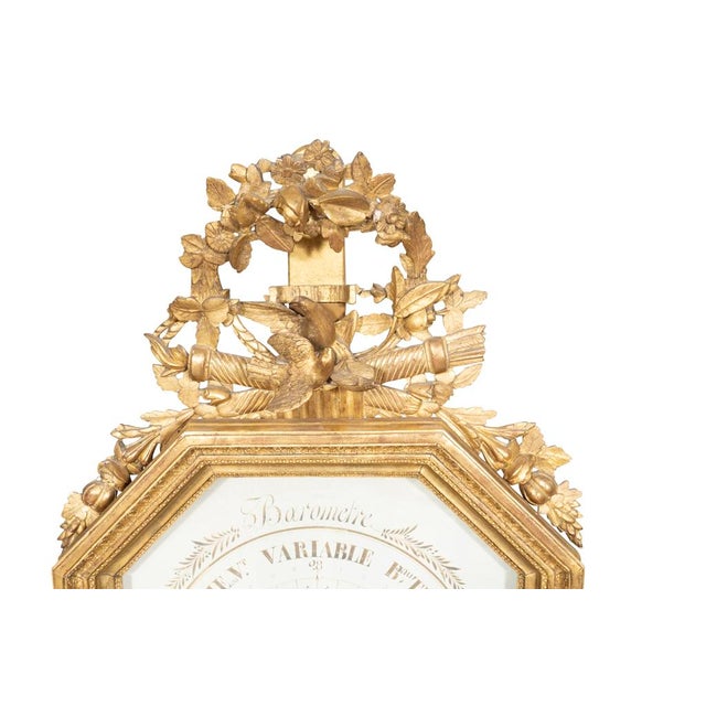 Gold Charles X Giltwood Barometer For Sale - Image 8 of 11