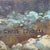Vintage landscape oil painting by Chris Tyrrell, depicting a peaceful countryside scene with rolling hills, water, and a...