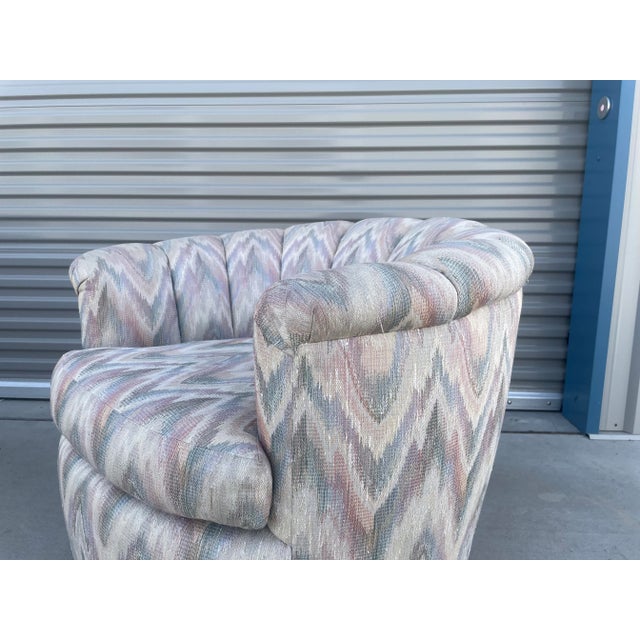 Mid Century Swivel Lounge Chairs Styled After Milo Baughman, Pair For Sale - Image 10 of 13