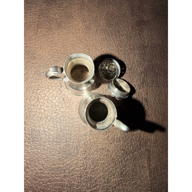 English Antique Bailey Banks and Biddle Sterling Silver Miniature Salt and Pepper Shakers. For Sale - Image 3 of 13
