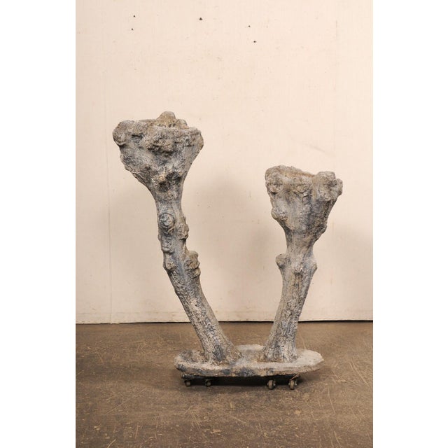 Gray Mid 20th Century Spanish Faux Bois Garden Planter For Sale - Image 8 of 12