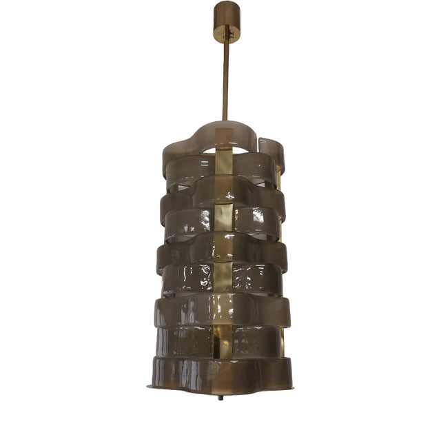 Murano Glass and Brass Chandelier, 2000 For Sale