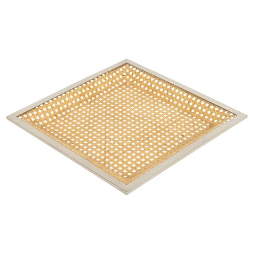 Mid-Century Modern Serving Tray in Rattan and Chrome from Christian Dior, 1970s For Sale - Image 12 of 12