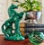 Late 20th Century Vintage Emerald Green Ceramic Rearing Horse Sculpture For Sale - Image 5 of 8