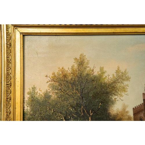 C. Hütt, Landscape, Early 20th Century, Oil on Canvas For Sale - Image 6 of 17