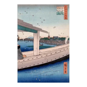Mid 19th Century Japanese Woodblock Print One Hundred Famous Views of Edo by Utagawa Hiroshige