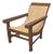 Vintage 1950s Dutch Colonial Teak Lounge Chair With Herringbone Caned Seat For Sale