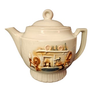Vintage 1930s Porcelier Vitreous China "Colonial Hearth Teapot For Sale