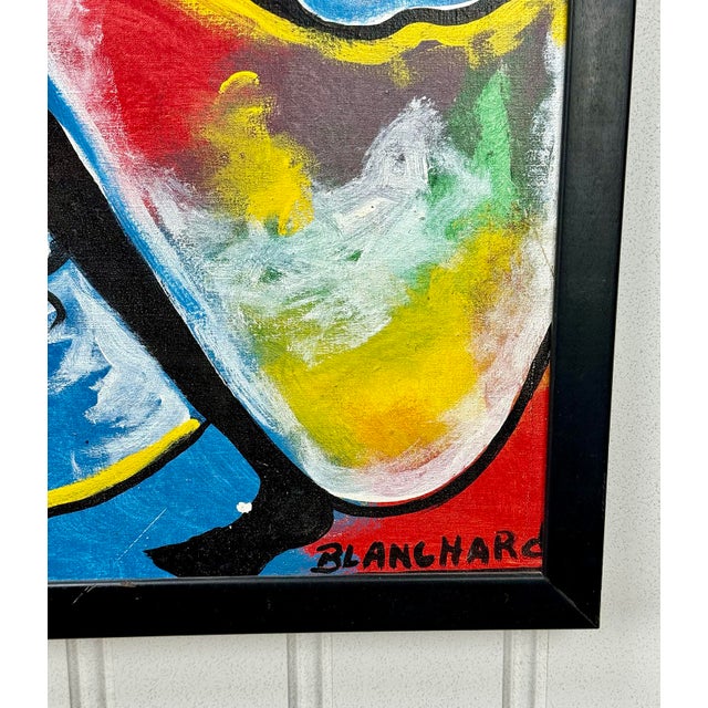 Vintage Sisson Blanchard Abstract Haitian Art Oil Painting 61" Chairish