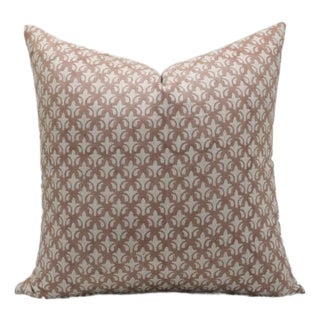 Fabdivine Handcrafted Block Print Cushion Cover 26x26 Inch Linen Blend- Rajputana Jaal For Sale