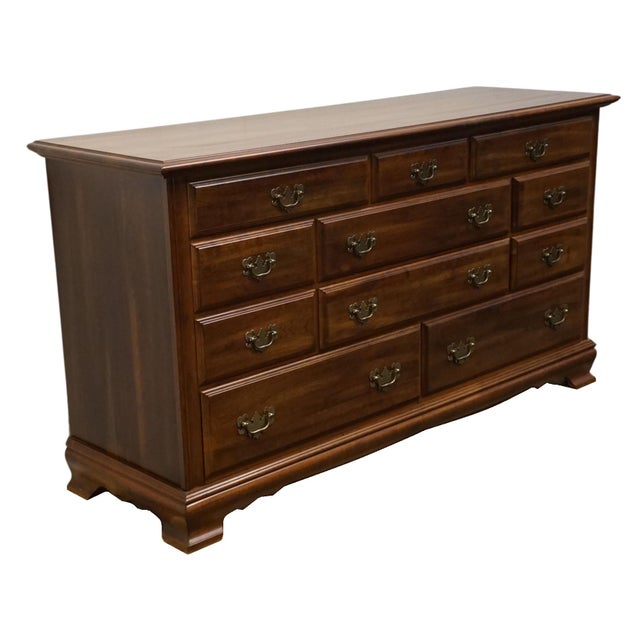 CRESENT FURNITURE Solid Cherry Traditional Style 62" Eleven Drawer Dresser 2245 33.25" High 62.5" Wide 19.75" Deep We...