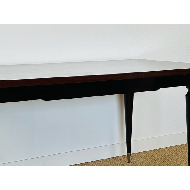 French Modern Dining Table in Marquetry Macassar Ebony, 1950s For Sale - Image 9 of 17