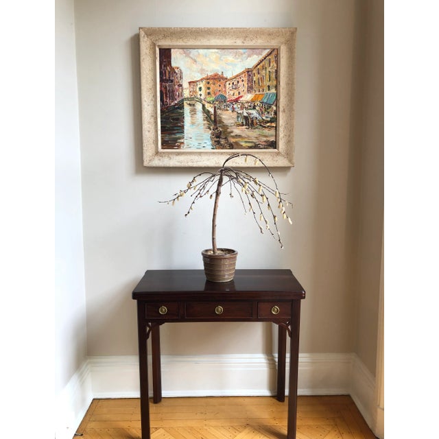 1954 Venetian Cityscape Oil Painting, Framed For Sale - Image 4 of 13