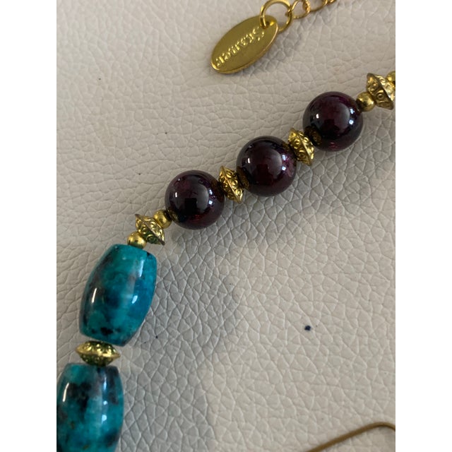 Tiffany Blue 1990s Stauer Chrysocolla Beaded Necklace, Bracelet & Earrings Set With Original Box For Sale - Image 8 of 8