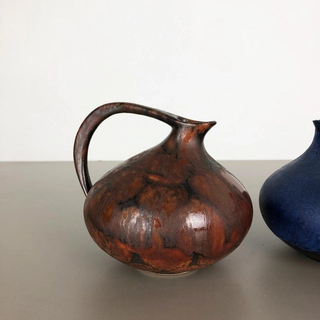 German 313 Pottery Vases by Kurt Tschörner for Ruscha, 1960s, Set of 2 For Sale - Image 3 of 15