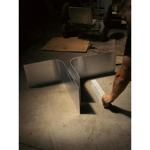 Collision 3.0 Floor Lamp in Aluminum and Travertine by D´ARK Atelier For Sale - Image 4 of 7