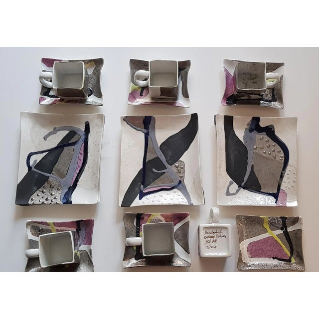 Postmodern Handmade Porcelain Service Set from Stilart, 1980s, Set of 9 For Sale - Image 3 of 8