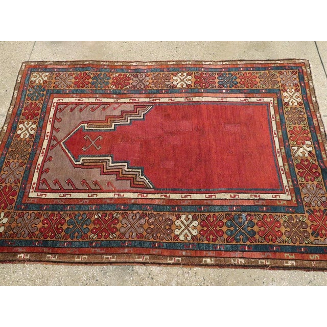 Galerie Shabab Collection Early 20th Century Turkish Anatolian Throw Rug For Sale - Image 4 of 6