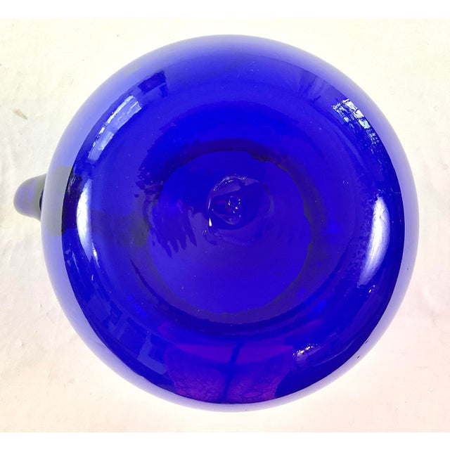 1950s 1950s Superior,large -Mid Century ,Hand Blown Cobalt Pitcher For Sale - Image 5 of 6