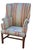 Vintage Baker Furniture Celadon & Rust Striped Wingback Chairs With Nailhead Trim — Pair For Sale - Image 13 of 18