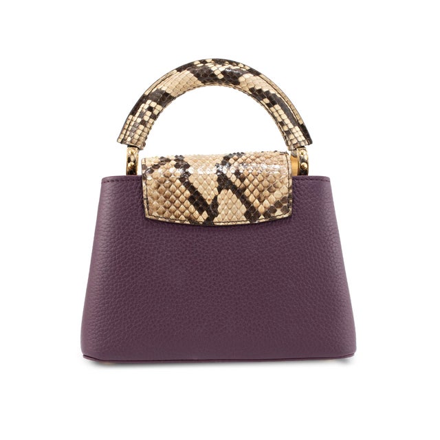 Louis Vuitton Louis Vuitton Capucines Mini Taurillon Leather Python Gold Hardware Tote Bag For Sale - Image 4 of 10