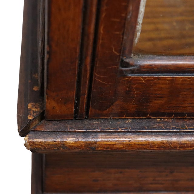 Antique Country Store Oak Display Case With Feet C1920 For Sale - Image 6 of 10